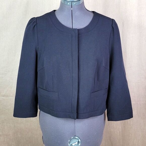 WORTHINGTON Black Snap Crop Jacket‎ Medium - Picture 1 of 6